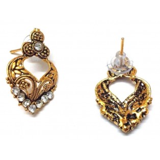 Golden Oxidized Women Earring Bali Jhumka Jhumki Jewelry PushBack Classy Gift 56